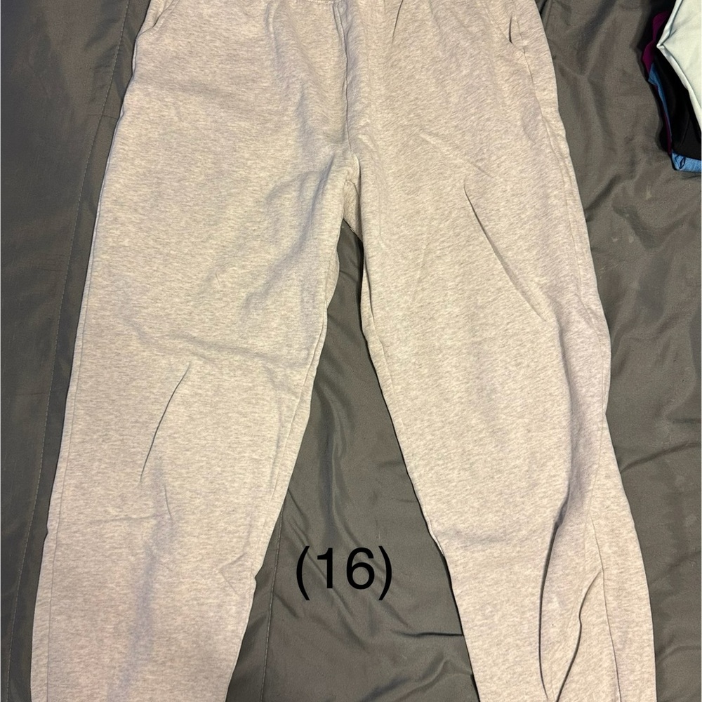 American Eagle Outfitters Gray Track Pants with Elastic Waistband